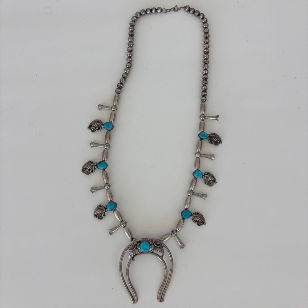 Turquoise Squash Blossom necklace